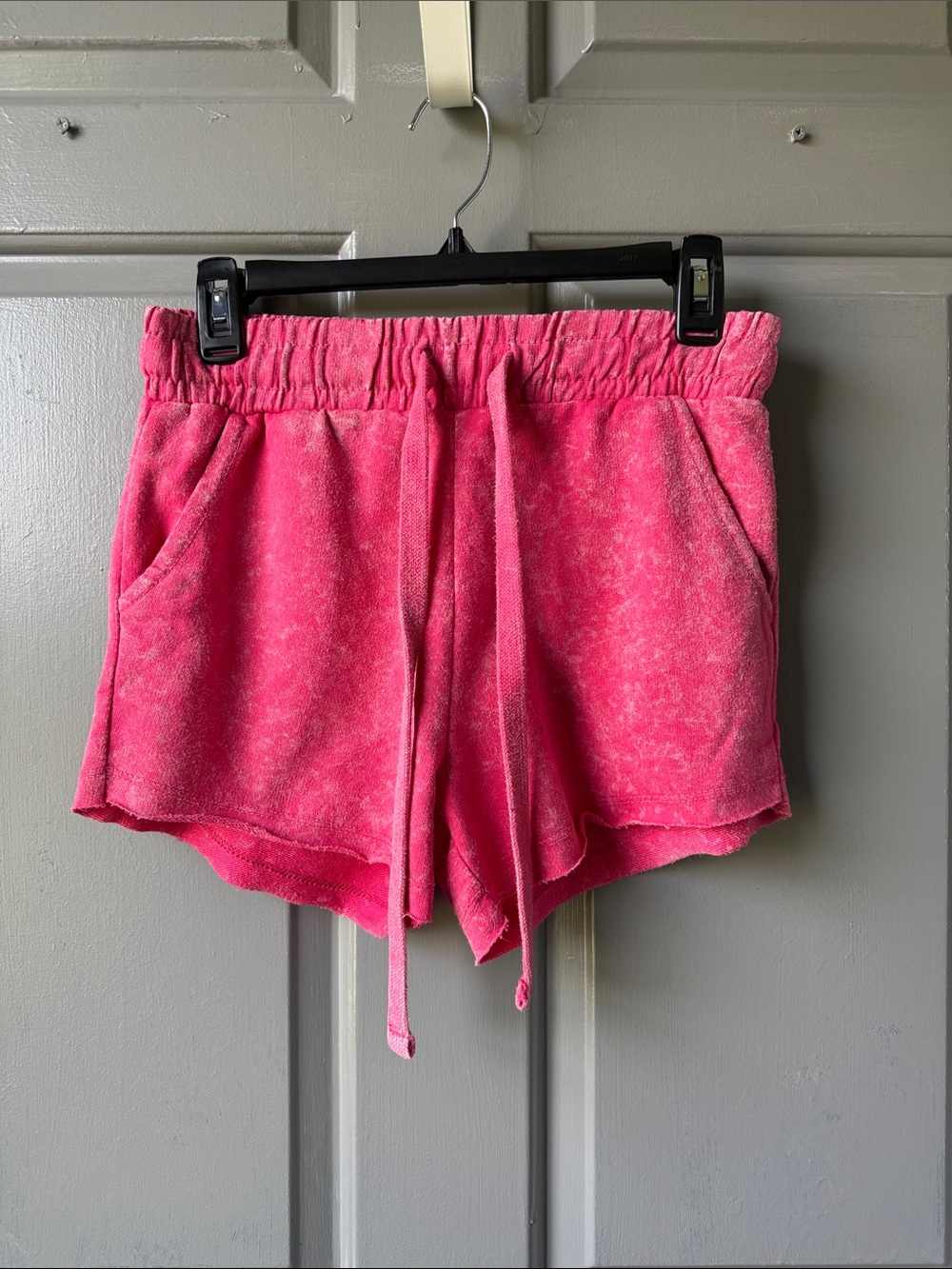 Thrill Hot Pink Terry Drawstring Athletic Shorts